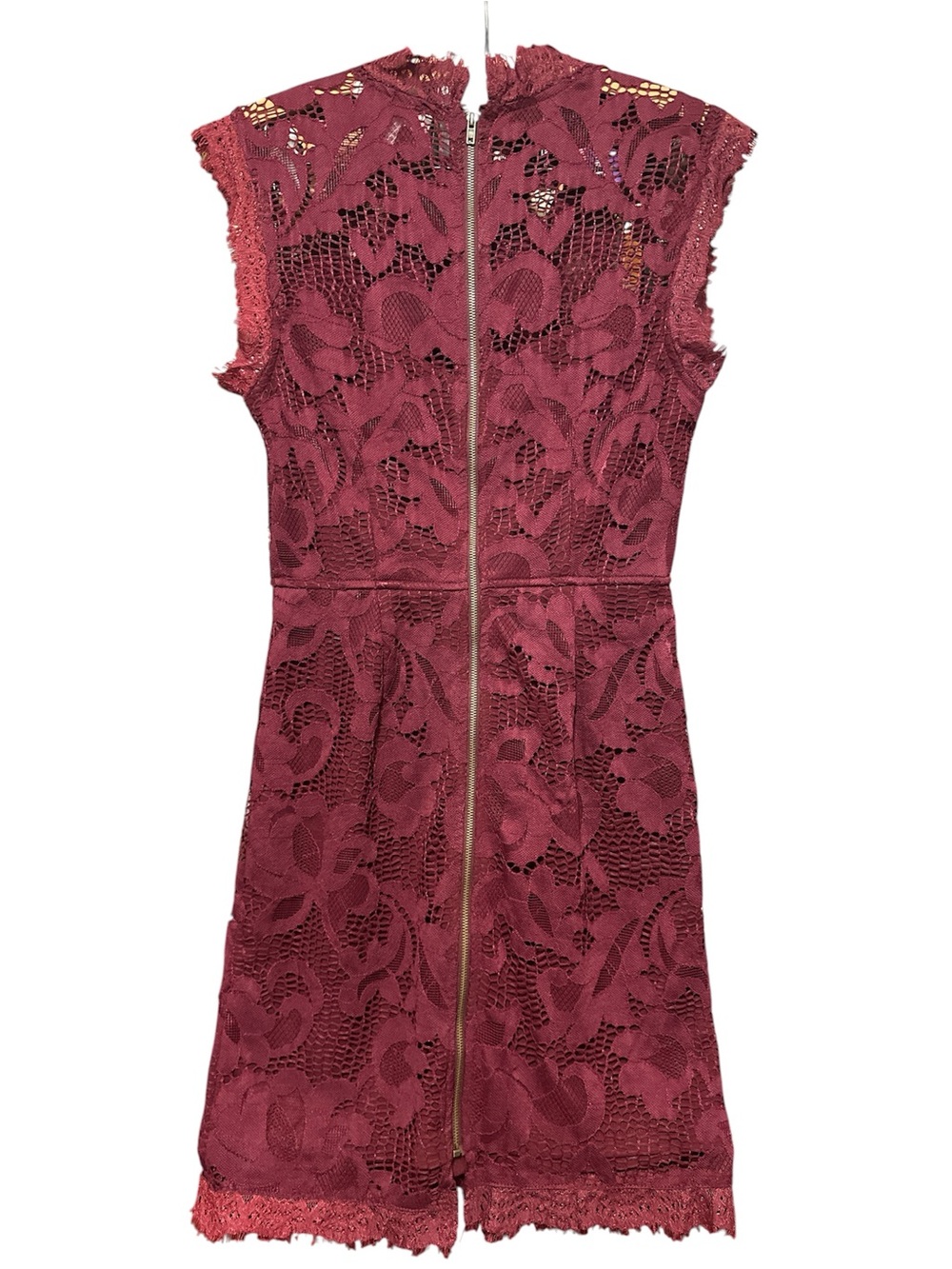 Sans Souci Wine Lace Mini Dress with Back Zip SZ M